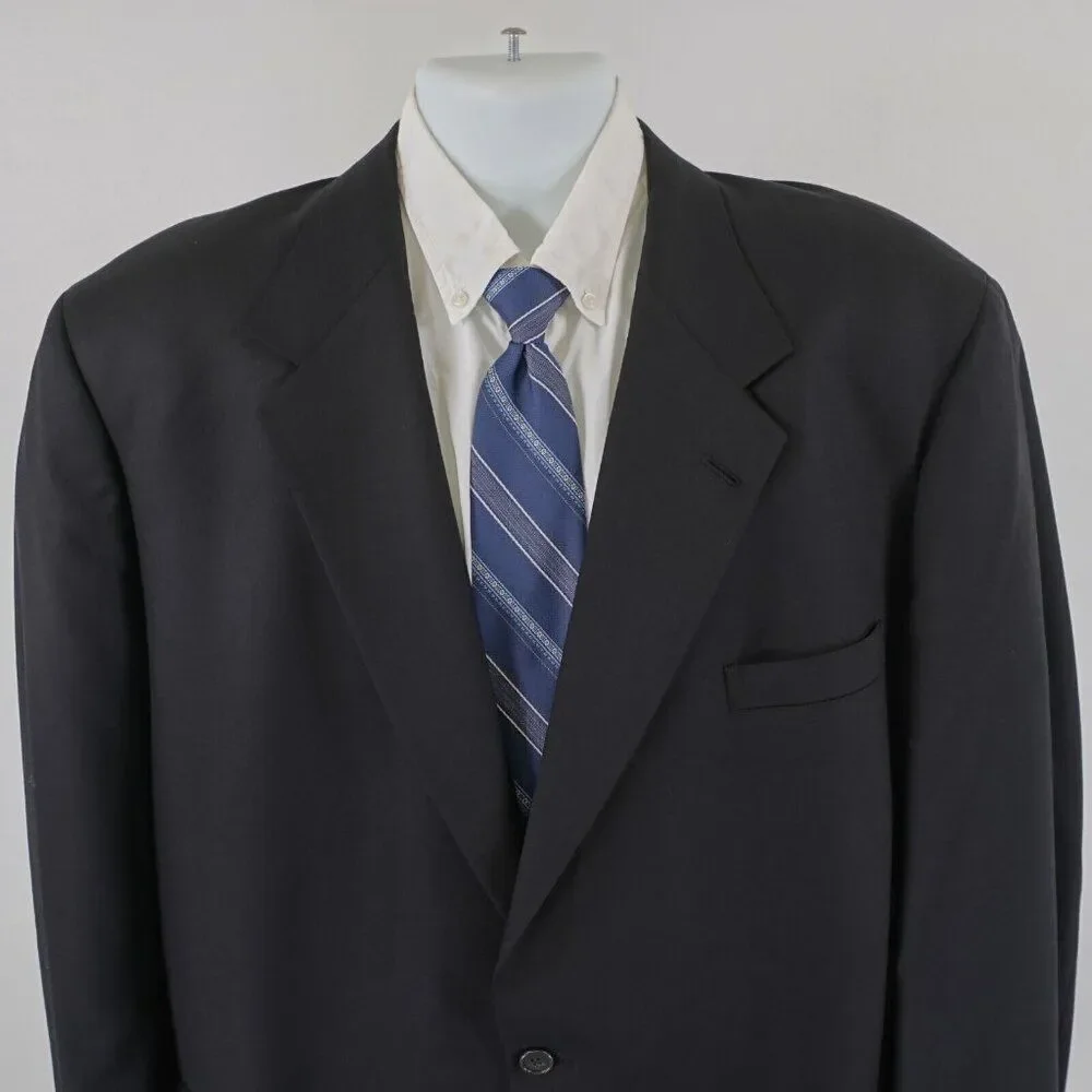 Pierre Cardin Wool Cashmere Black Blazer‎ 48R 2 Button